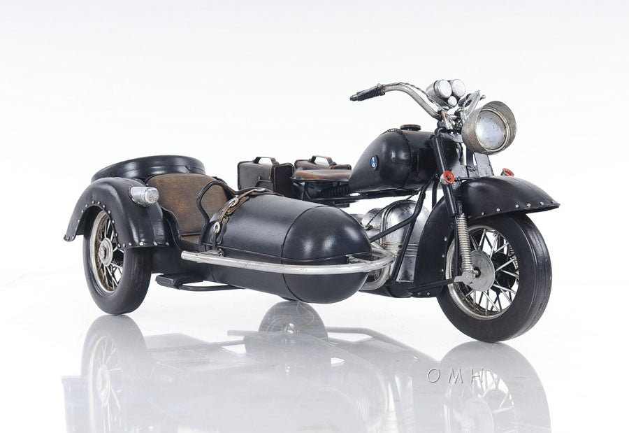 8" Black Metal Hand Painted Decorative Motorcycle-Sculptures-DECOROLALA