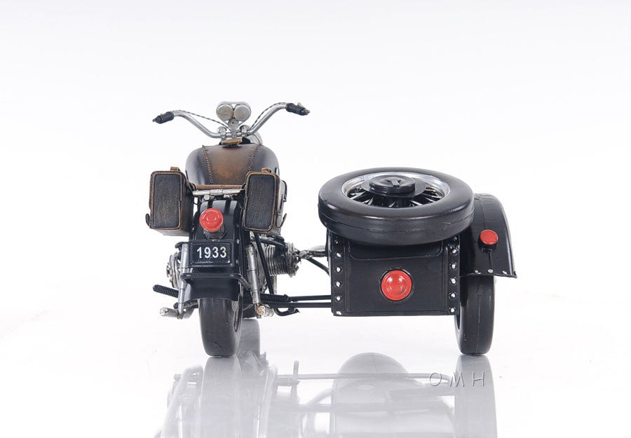 8" Black Metal Hand Painted Decorative Motorcycle-Sculptures-DECOROLALA