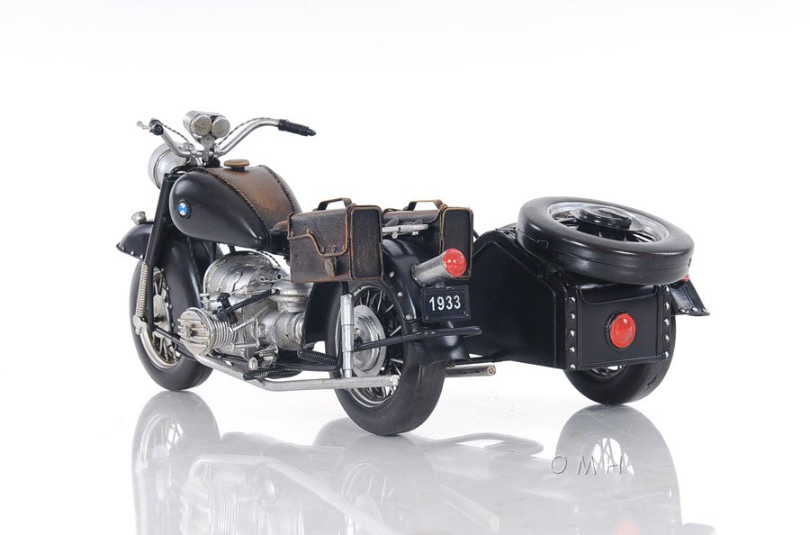 8" Black Metal Hand Painted Decorative Motorcycle-Sculptures-DECOROLALA