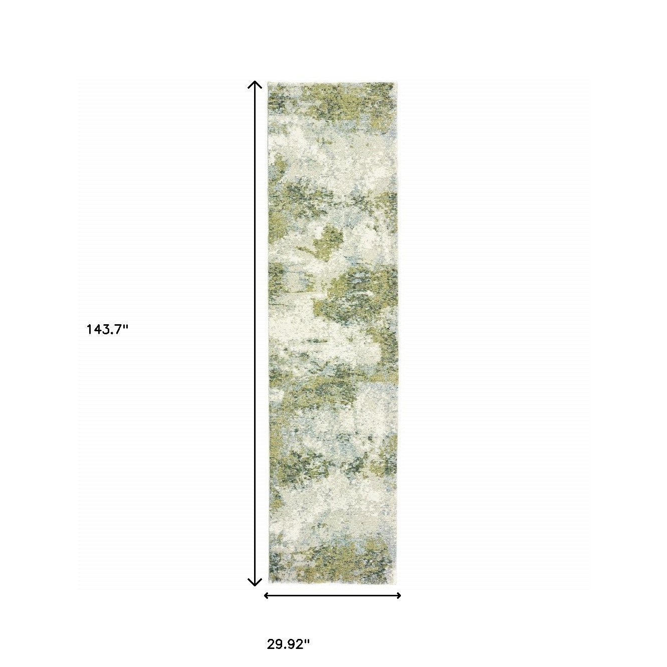 8' Blue And Green Runner Rug-Area Rugs-DECOROLALA