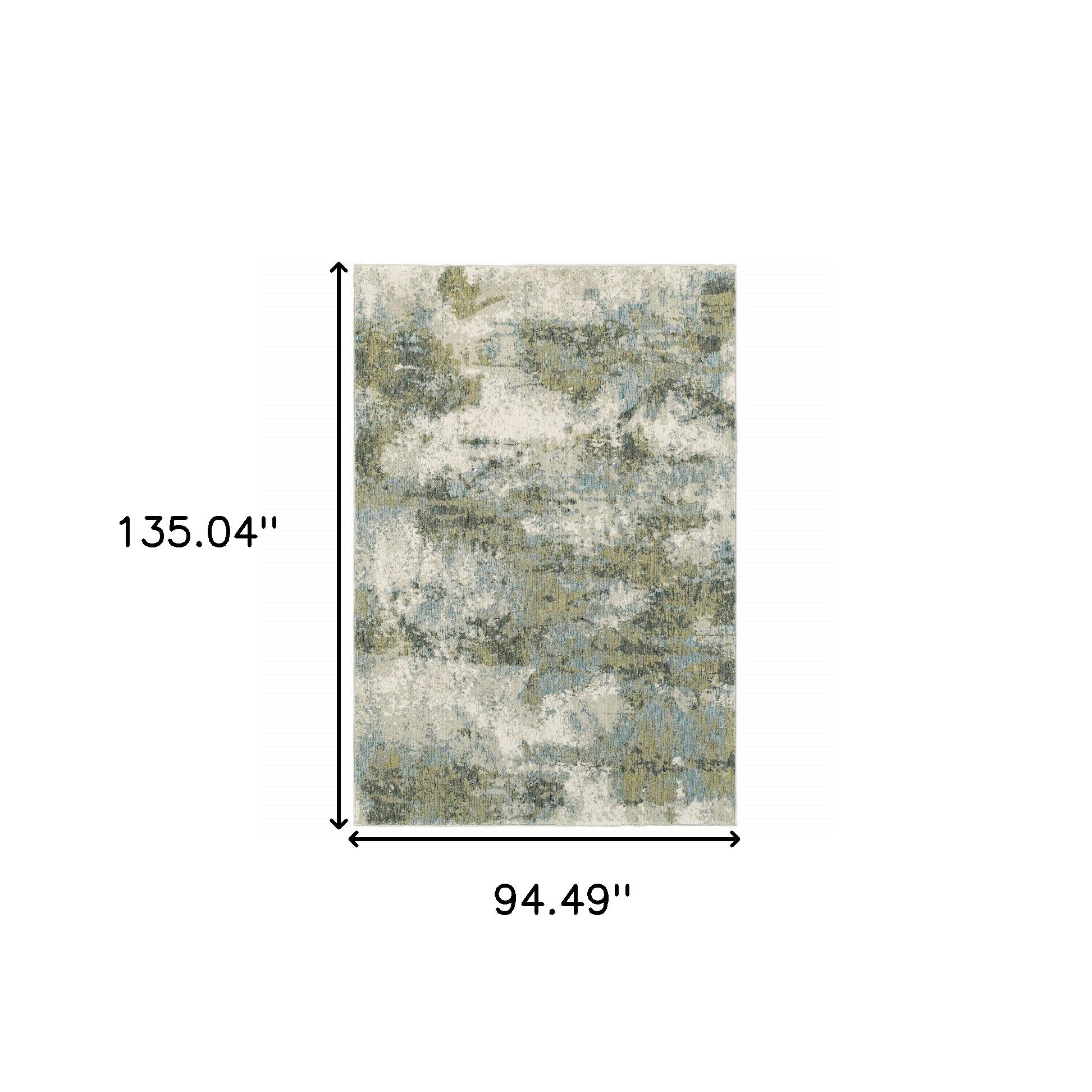8' Blue And Green Runner Rug-Area Rugs-DECOROLALA