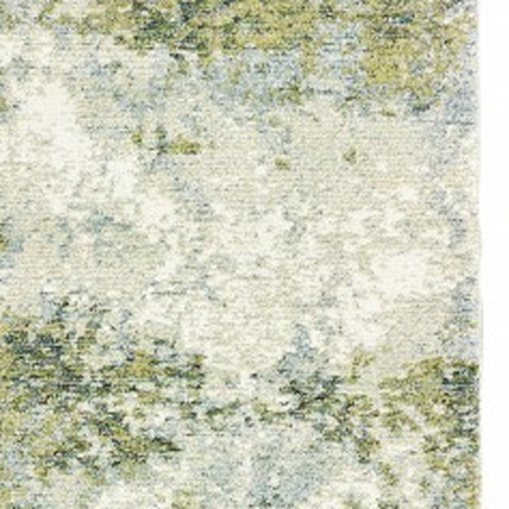 8' Blue And Green Runner Rug-Area Rugs-DECOROLALA