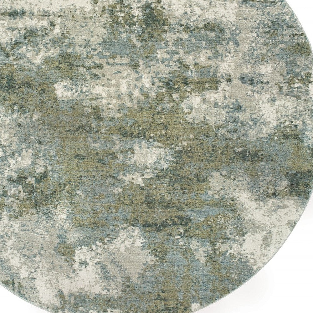 8' Blue And Green Runner Rug-Area Rugs-DECOROLALA