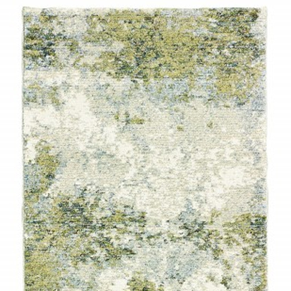 8' Blue And Green Runner Rug-Area Rugs-DECOROLALA