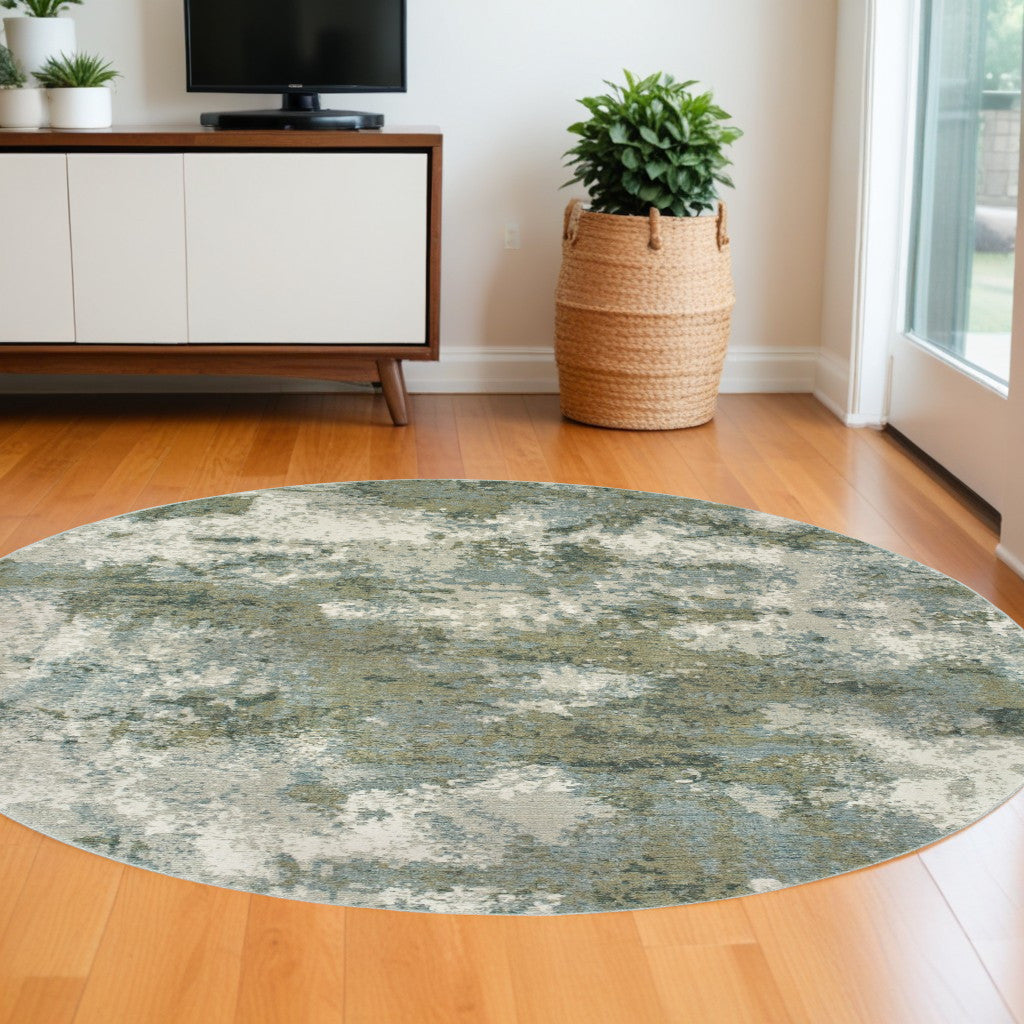 8' Blue And Green Runner Rug-Area Rugs-DECOROLALA