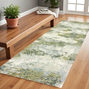 8' Blue And Green Runner Rug-Area Rugs-DECOROLALA