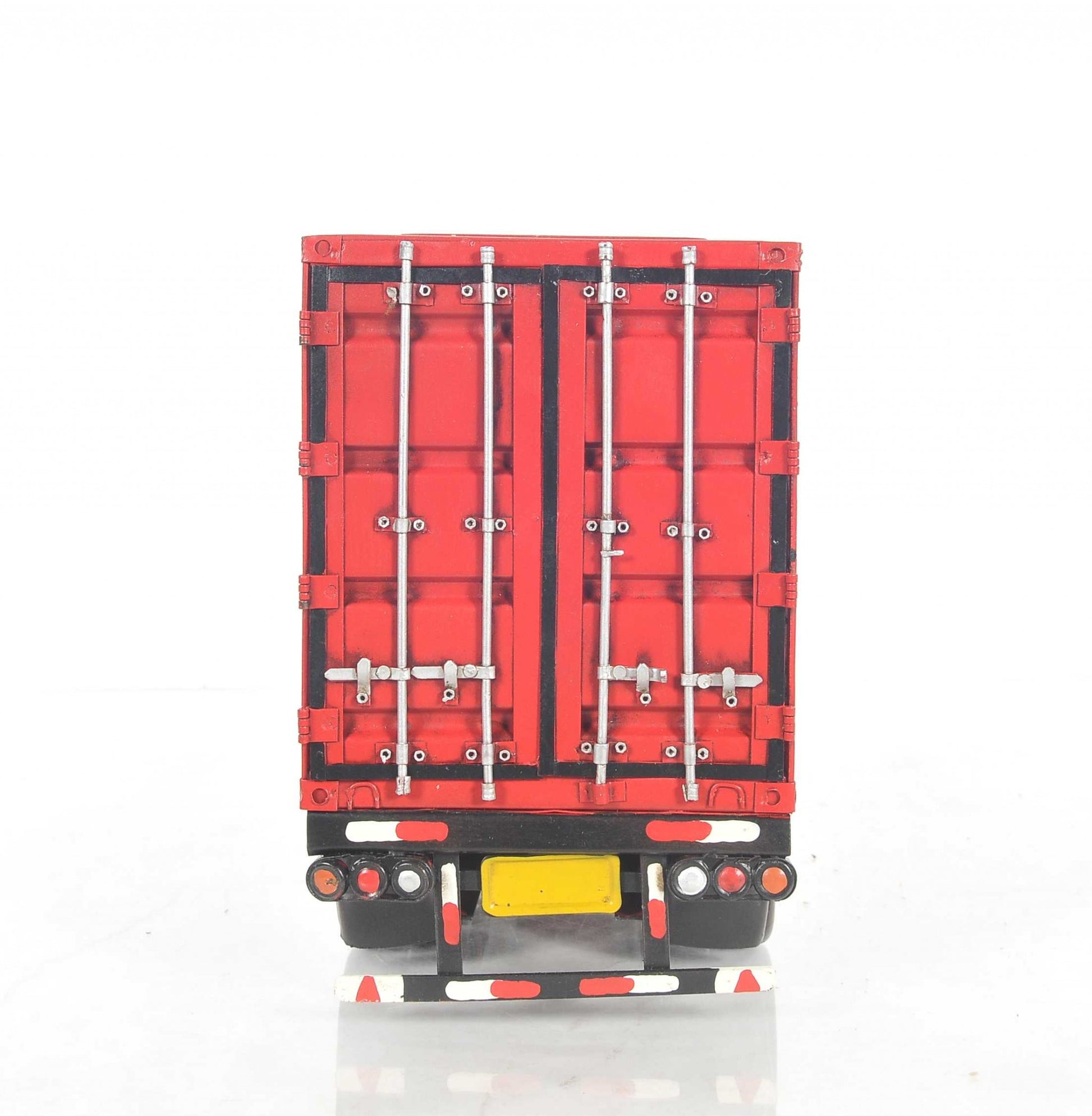 8" Blue And Red Metal Hand Painted Model Car Tabletop Sculpture-Sculptures-DECOROLALA