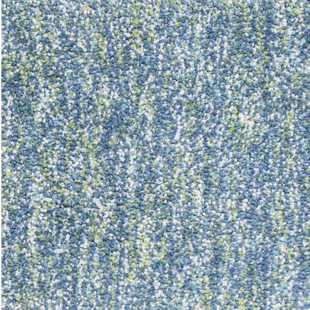 8' Blue And White Abstract Hand Woven Round Rug-Area Rugs-DECOROLALA