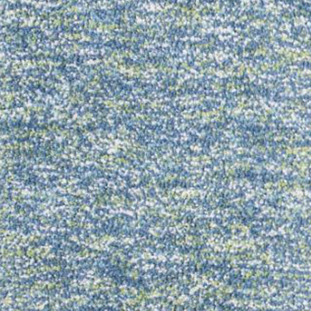 8' Blue And White Abstract Hand Woven Round Rug-Area Rugs-DECOROLALA