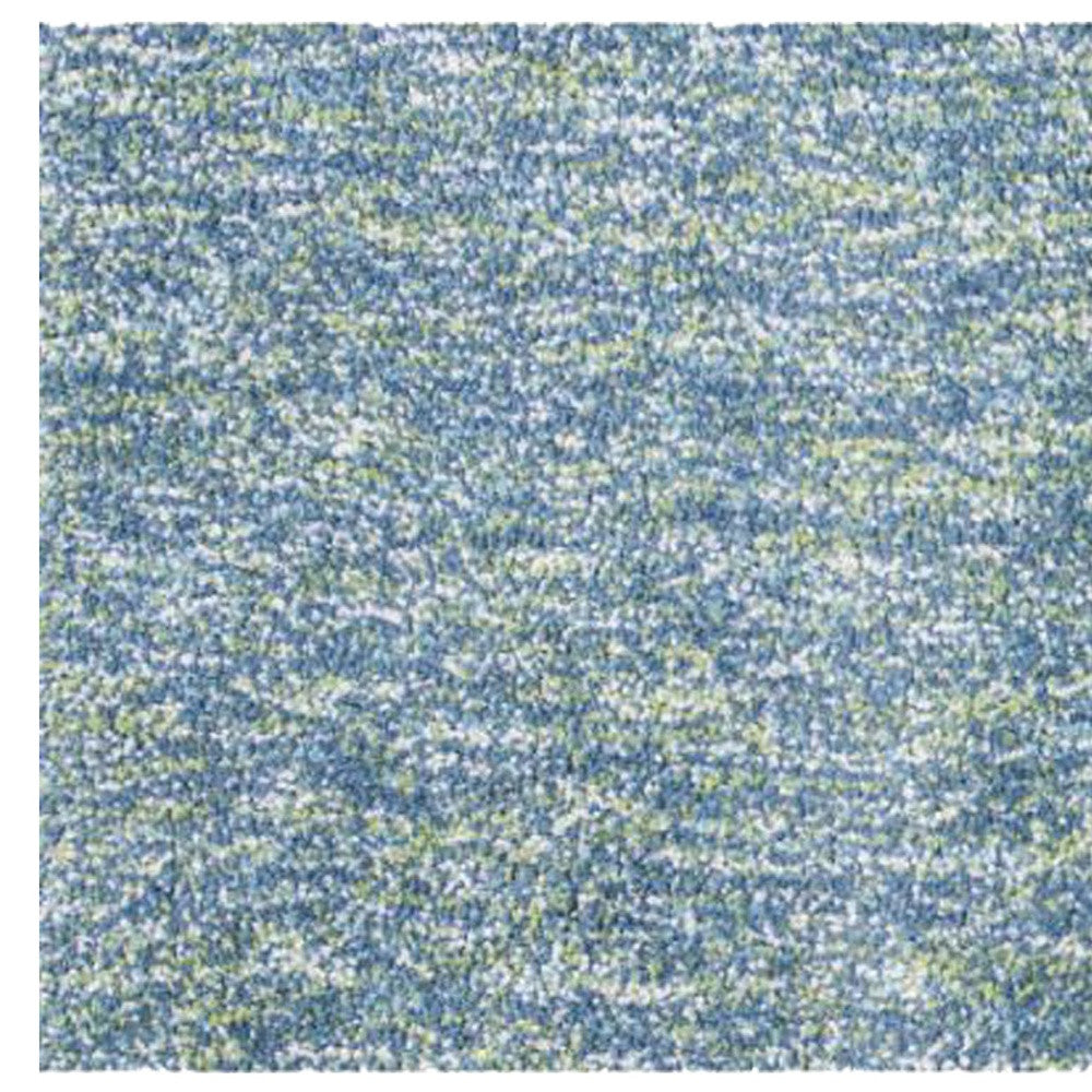 8' Blue And White Abstract Hand Woven Round Rug-Area Rugs-DECOROLALA
