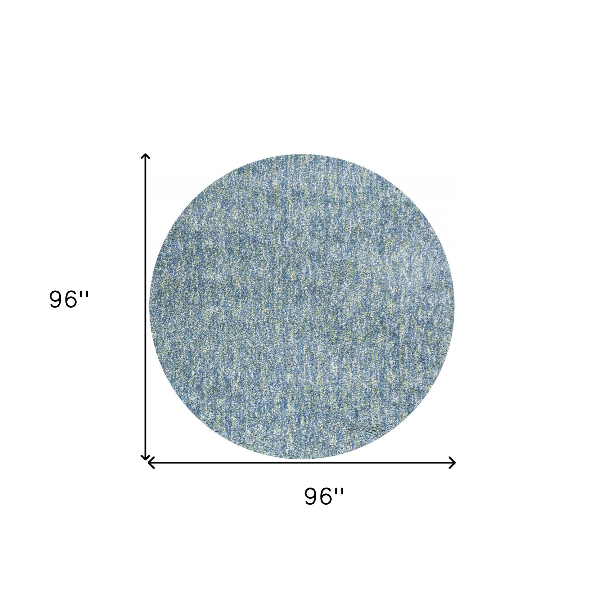 8' Blue And White Abstract Hand Woven Round Rug-Area Rugs-DECOROLALA