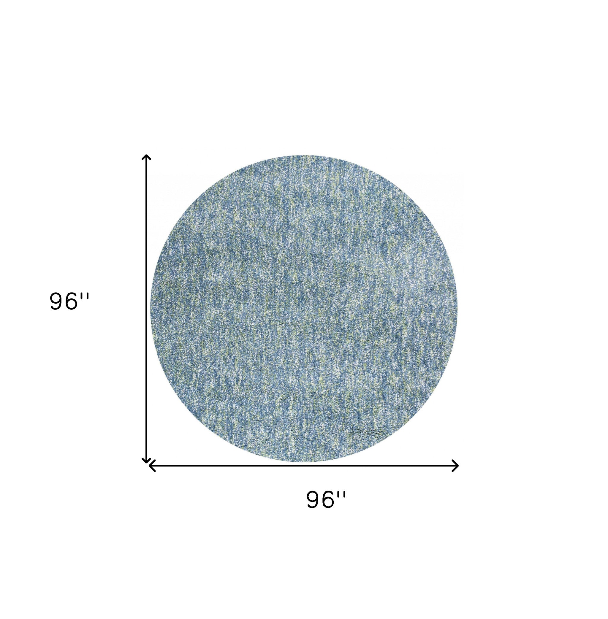 8' Blue And White Abstract Hand Woven Round Rug-Area Rugs-DECOROLALA