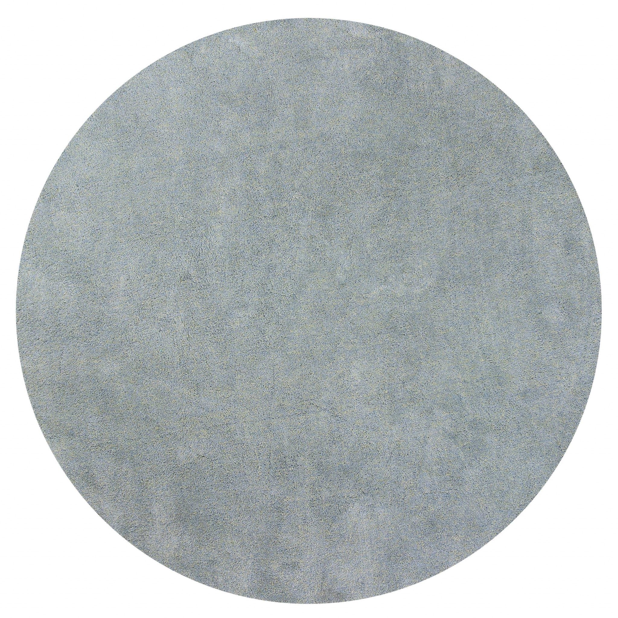 8' Blue Hand Woven Round Rug-Area Rugs-DECOROLALA