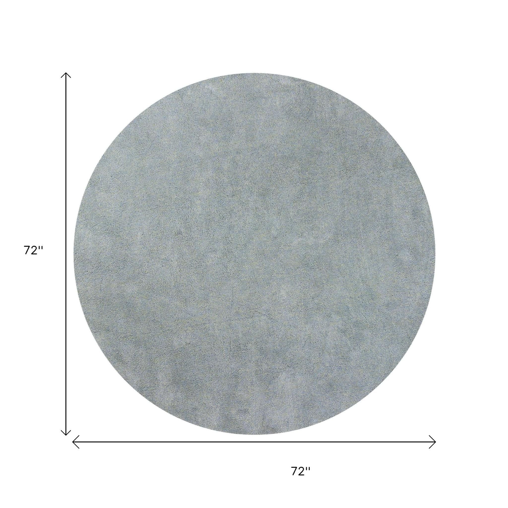 8' Blue Hand Woven Round Rug-Area Rugs-DECOROLALA