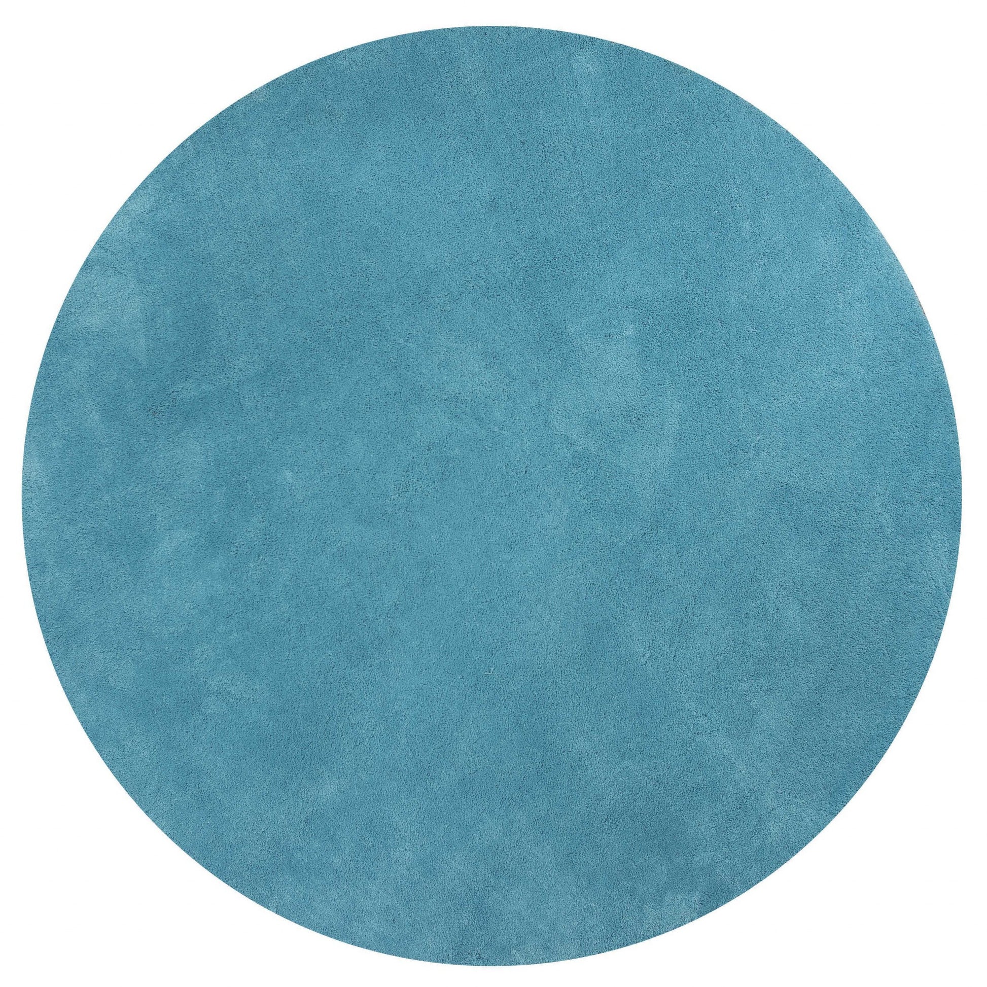 8' Blue Hand Woven Round Rug-Area Rugs-DECOROLALA