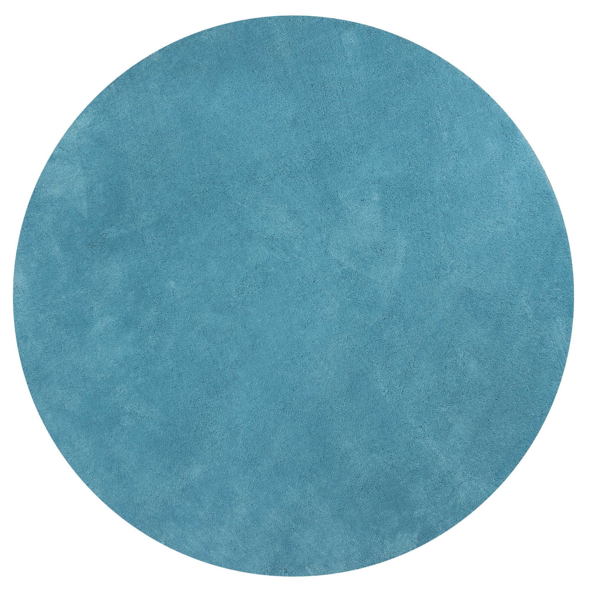 8' Blue Hand Woven Round Rug-Area Rugs-DECOROLALA