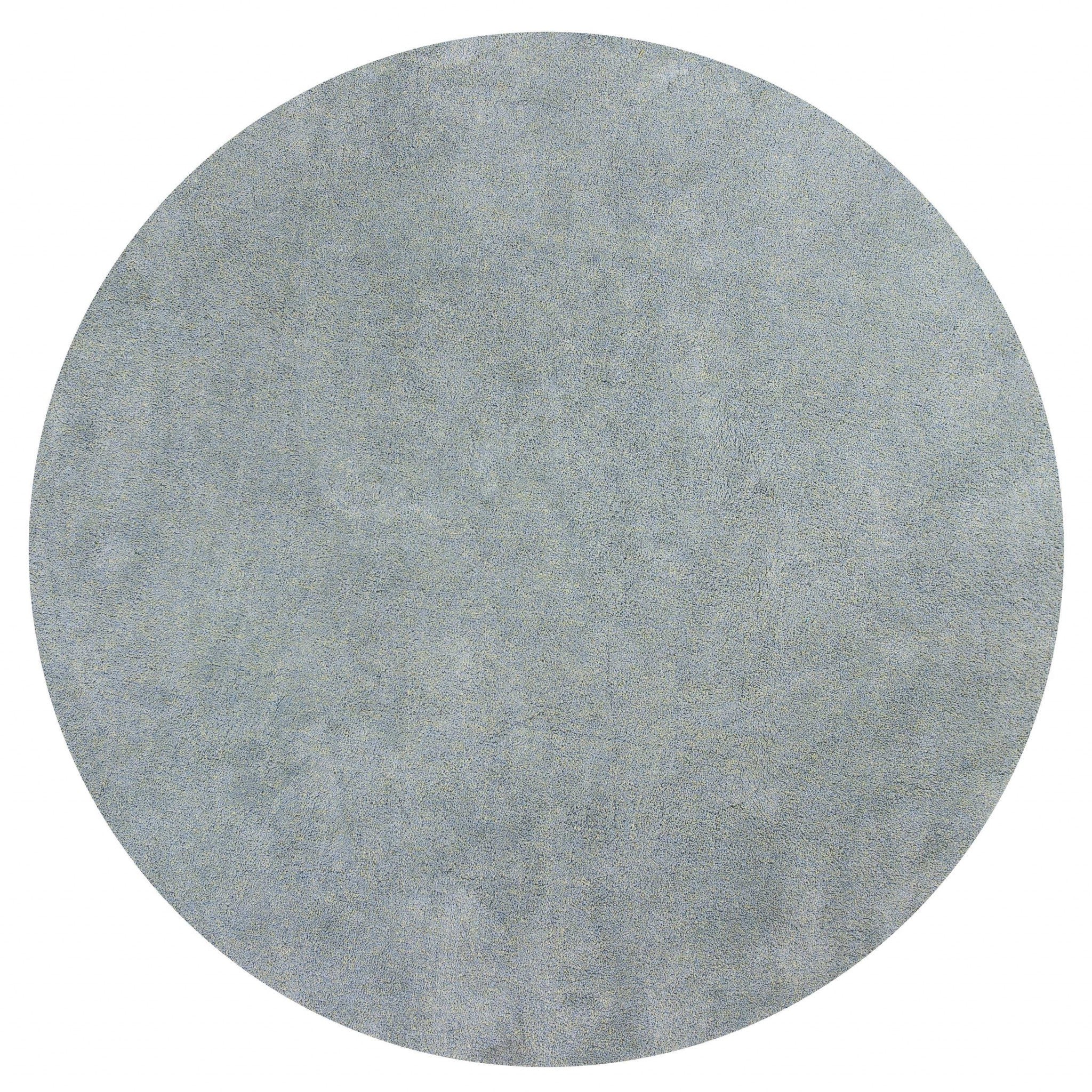 8' Blue Hand Woven Round Rug-Area Rugs-DECOROLALA