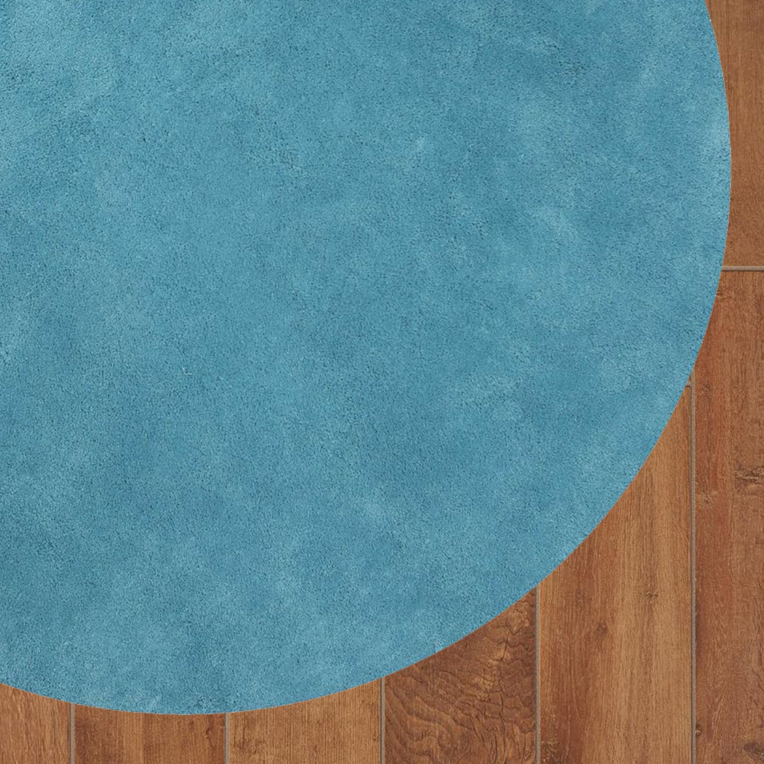 8' Blue Hand Woven Round Rug-Area Rugs-DECOROLALA