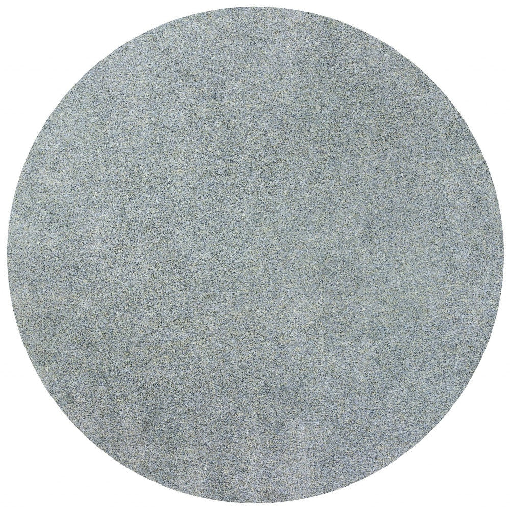 8' Blue Hand Woven Round Rug-Area Rugs-DECOROLALA