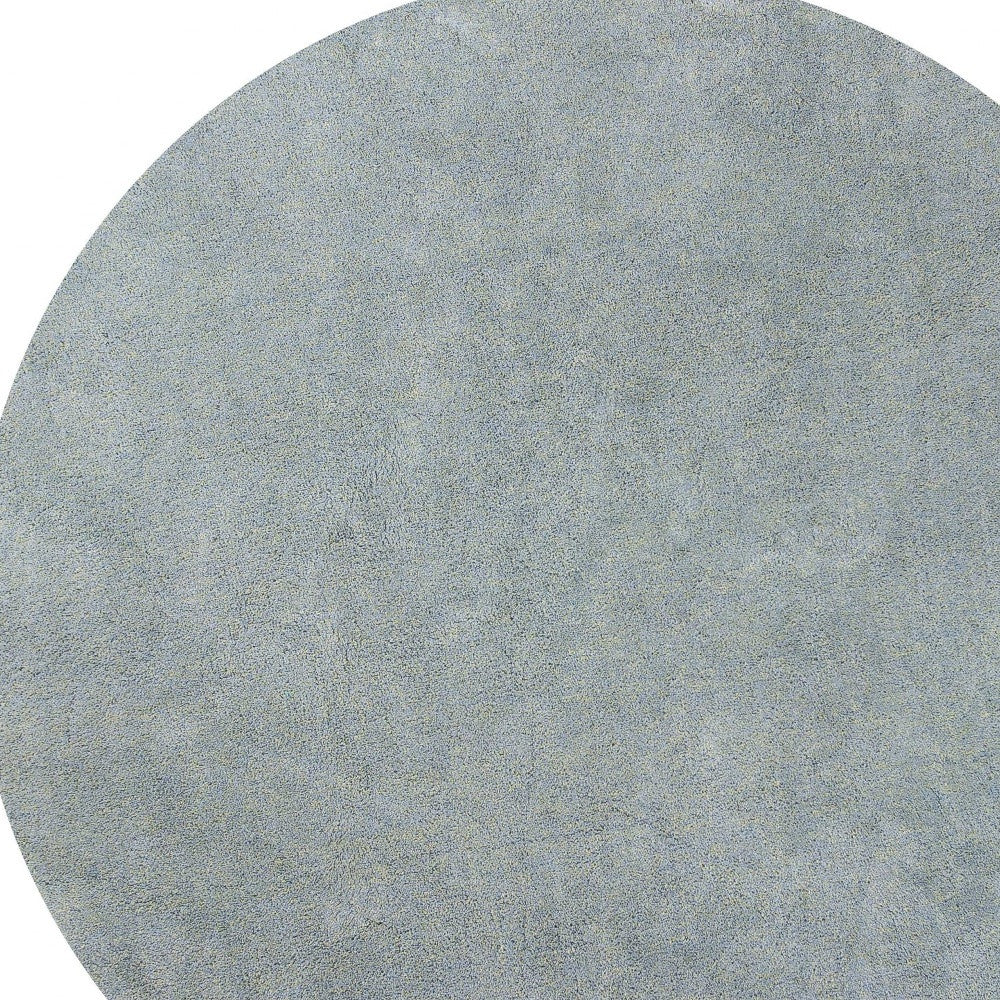 8' Blue Hand Woven Round Rug-Area Rugs-DECOROLALA