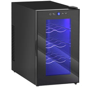 8 Bottle Wine Cooler Refrigerator - Black Quiet Fridge-DECOROLALA