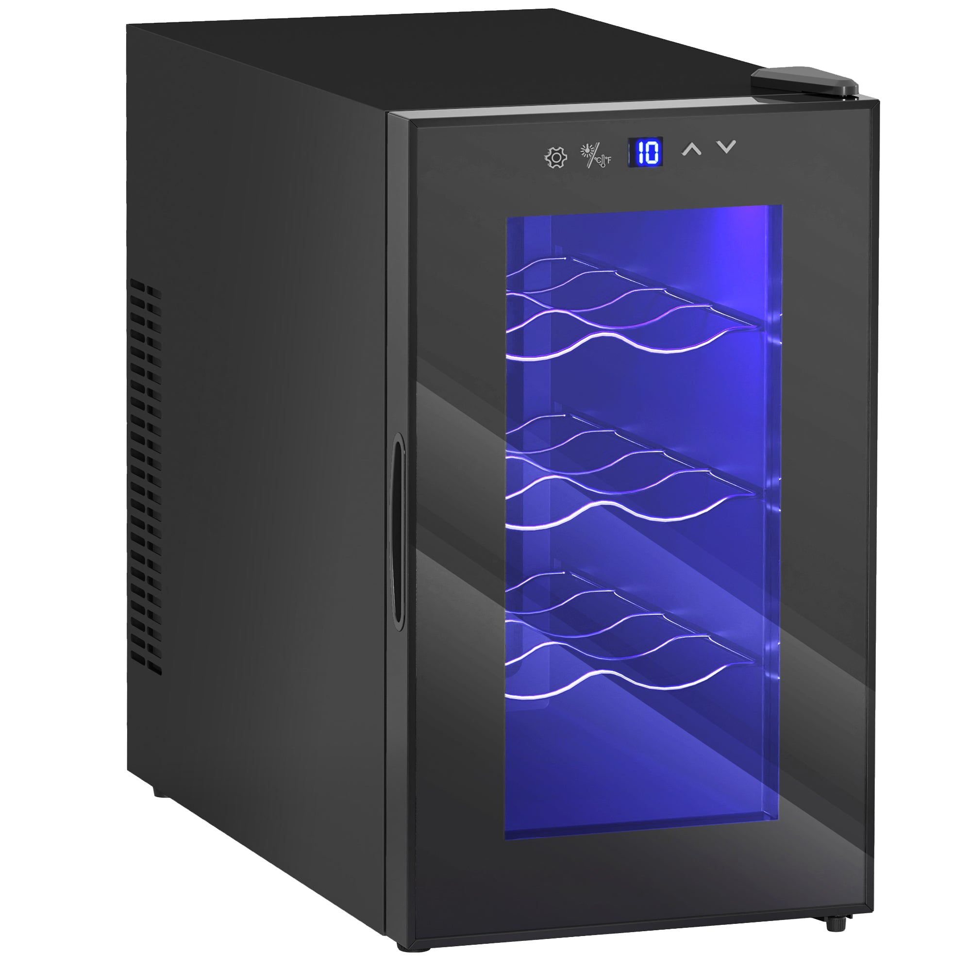 8 Bottle Wine Cooler Refrigerator - Black Quiet Fridge-DECOROLALA