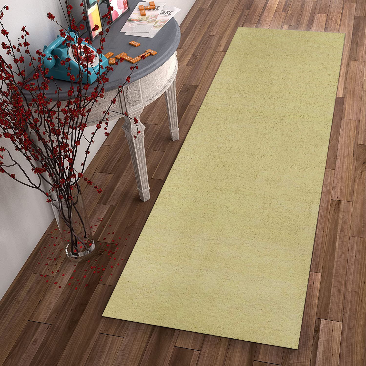 8' Canary Yellow Hand Woven Round Rug-Area Rugs-DECOROLALA