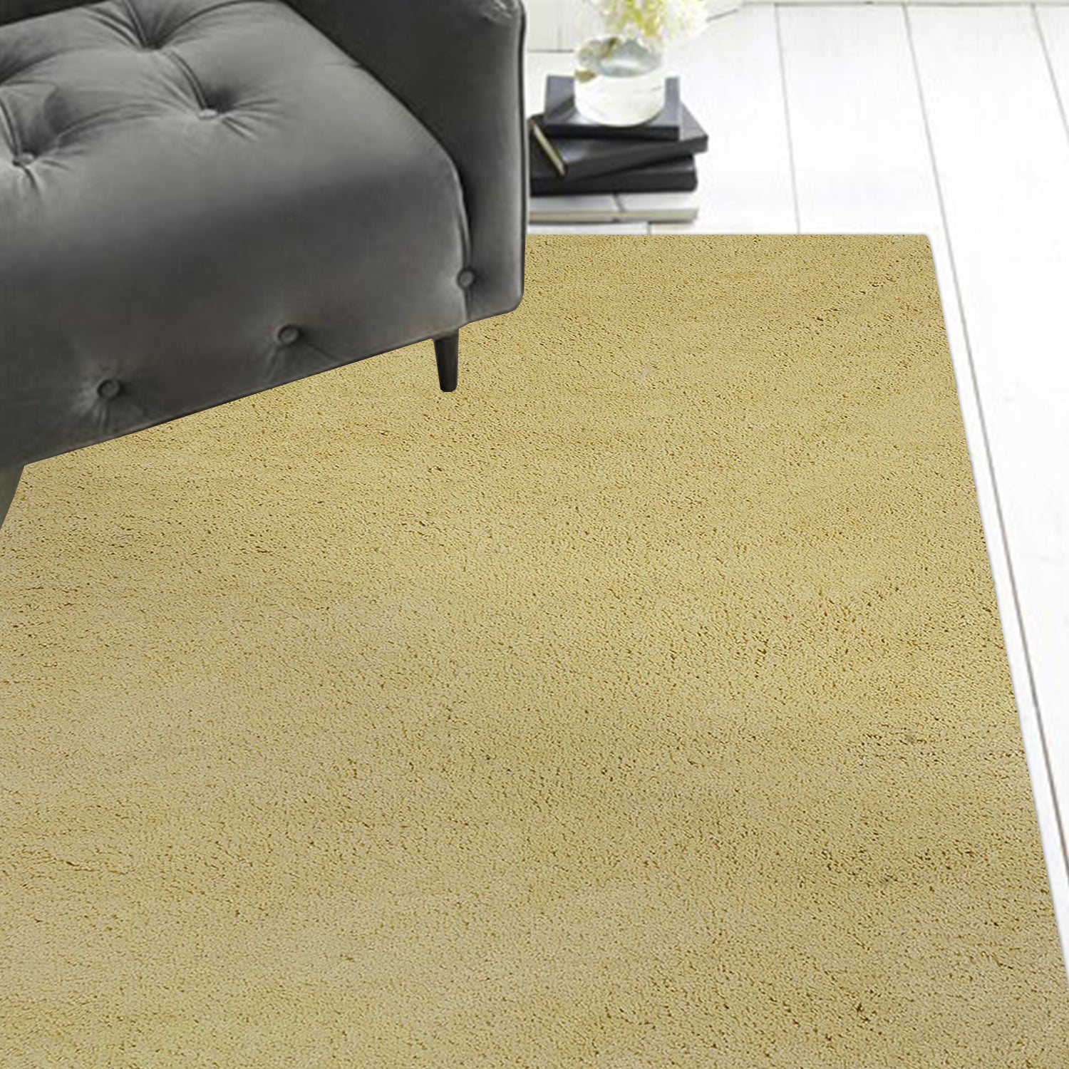 8' Canary Yellow Hand Woven Round Rug-Area Rugs-DECOROLALA