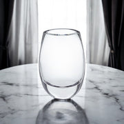 8" Clear Oval Crystal Glass Table Vase-Vases-DECOROLALA