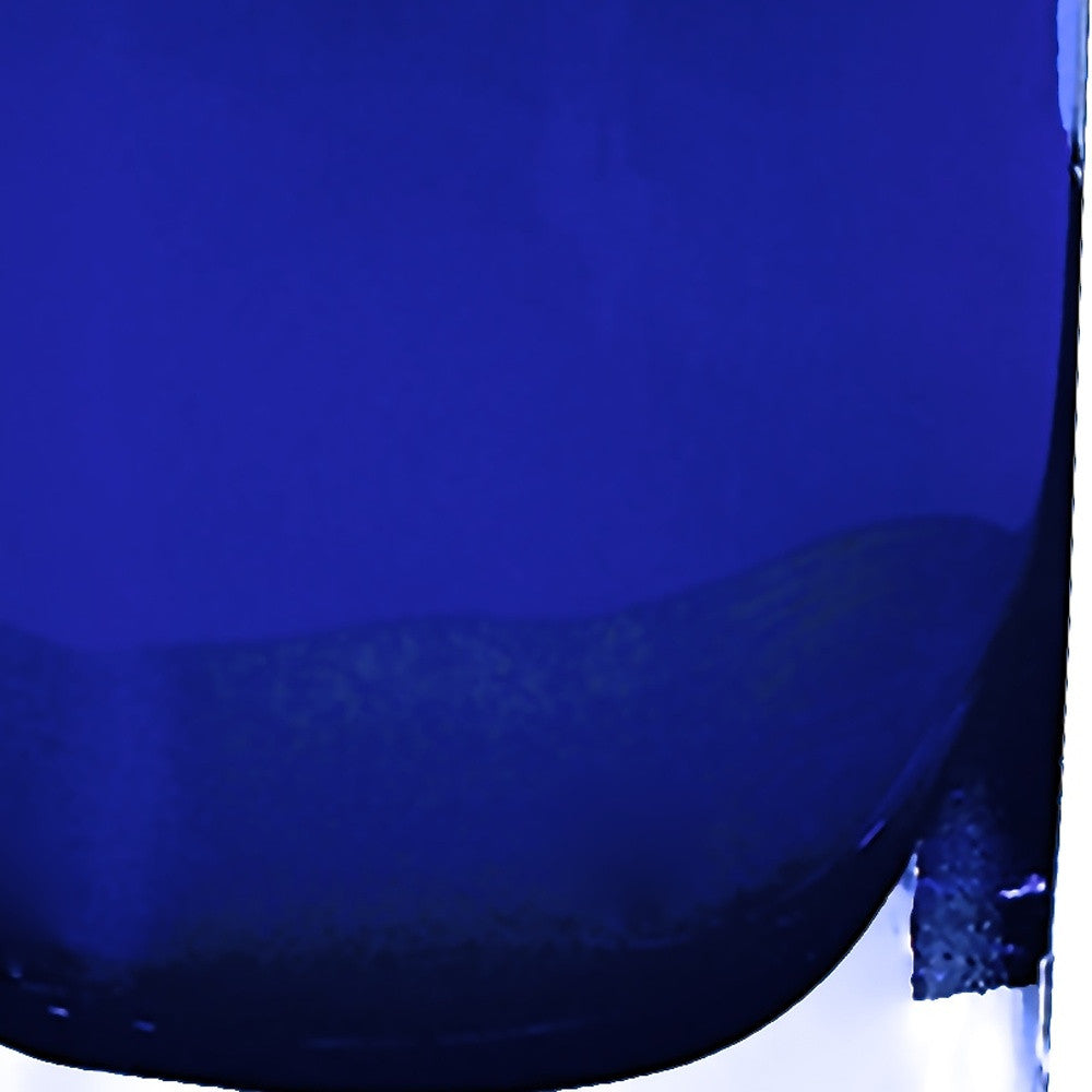 8" Cobalt And Clear Oval Lead Free Crystal Table Vase-Vases-DECOROLALA