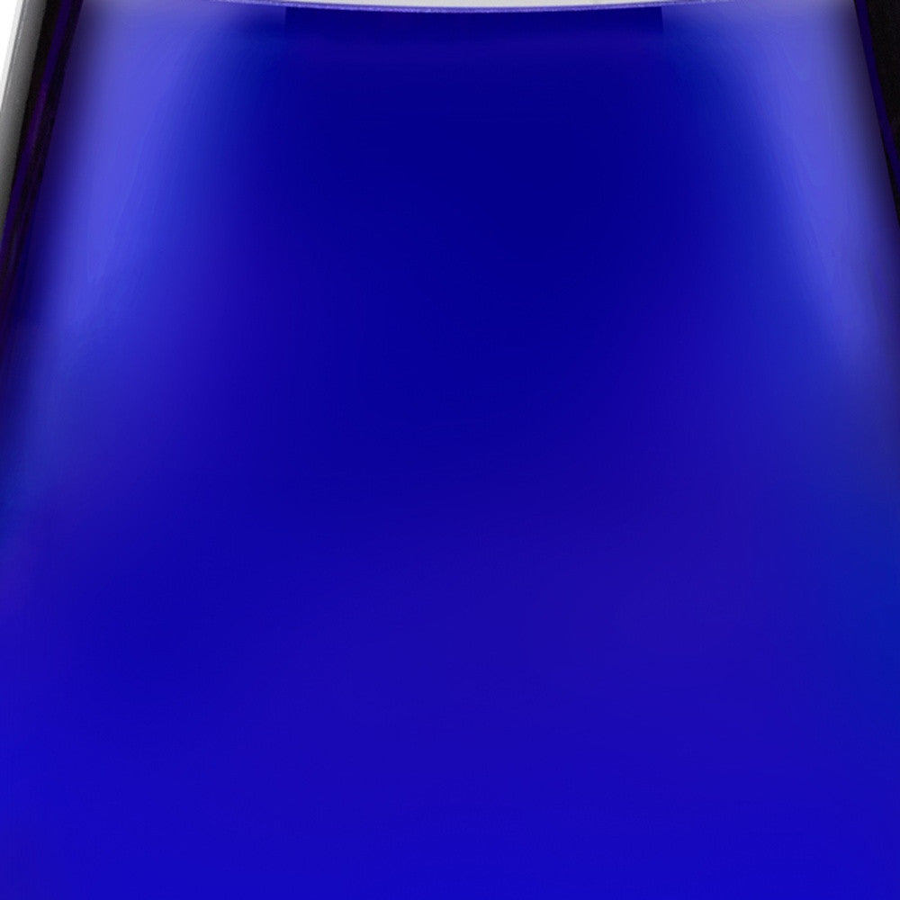 8" Cobalt And Clear Oval Lead Free Crystal Table Vase-Vases-DECOROLALA