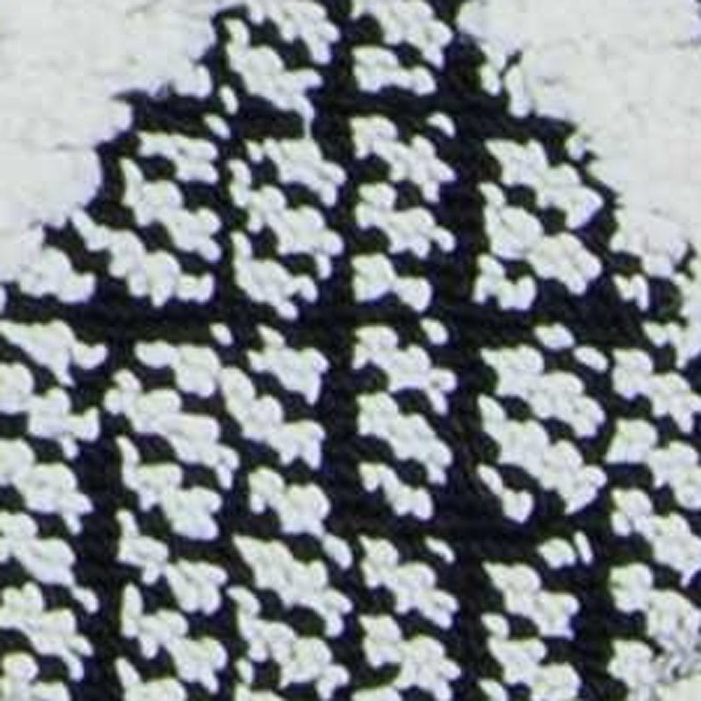 8' Cream And Charcoal Geometric Runner Rug-Area Rugs-DECOROLALA