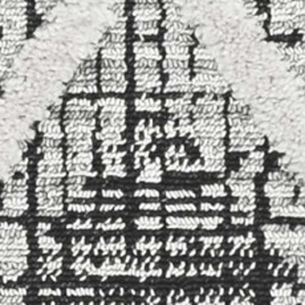 8' Cream And Charcoal Geometric Runner Rug-Area Rugs-DECOROLALA