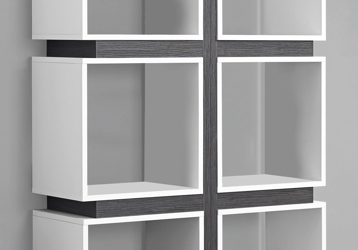 8-Cube Bookcase 71"H White & Grey-Bookcases-DECOROLALA