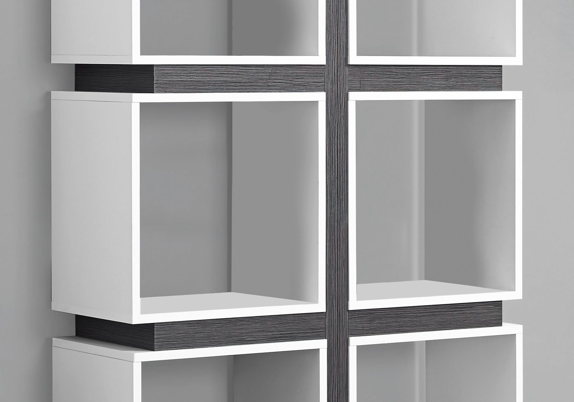8-Cube Bookcase 71"H White & Grey-Bookshelf-DECOROLALA