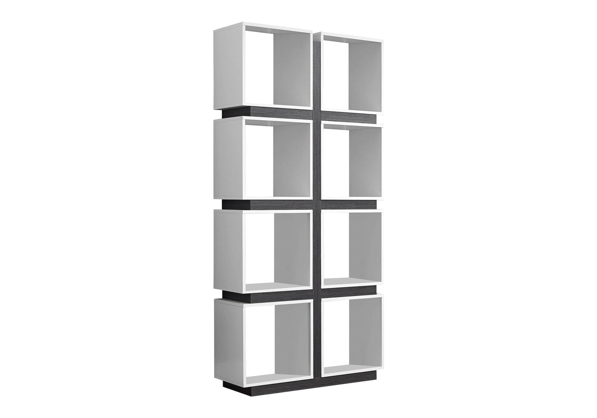 8-Cube Bookcase 71"H White & Grey-Bookshelf-DECOROLALA
