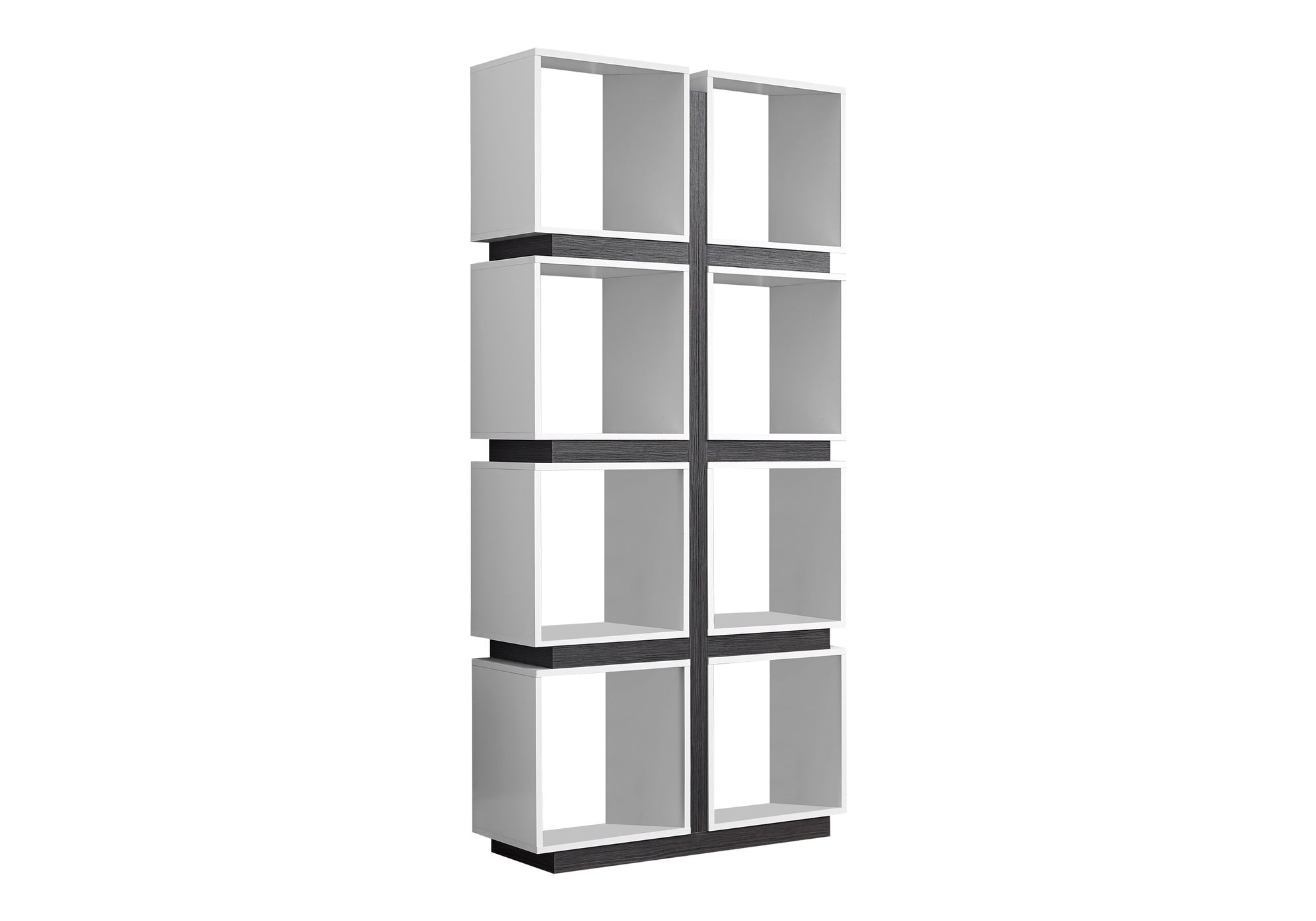 8-Cube Bookcase 71"H White & Grey-Bookshelf-DECOROLALA