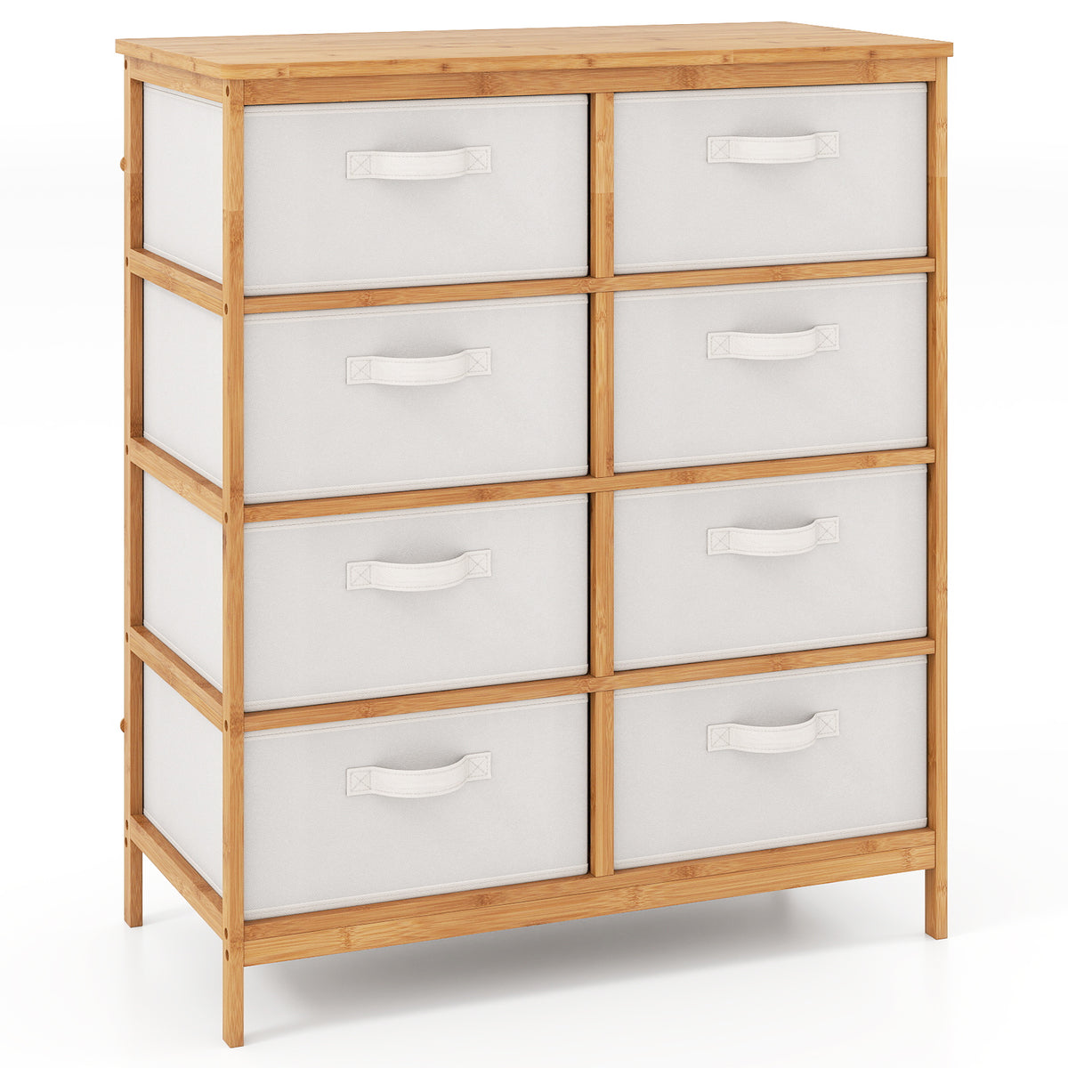 8-Drawer Dresser with Fabric Bins - Beige (min order qty 2)-Dressers & Chests-DECOROLALA