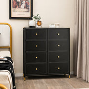 8-Drawer Fabric Dresser - Black Metal Frame (min order qty 2)-Dressers & Chests-DECOROLALA