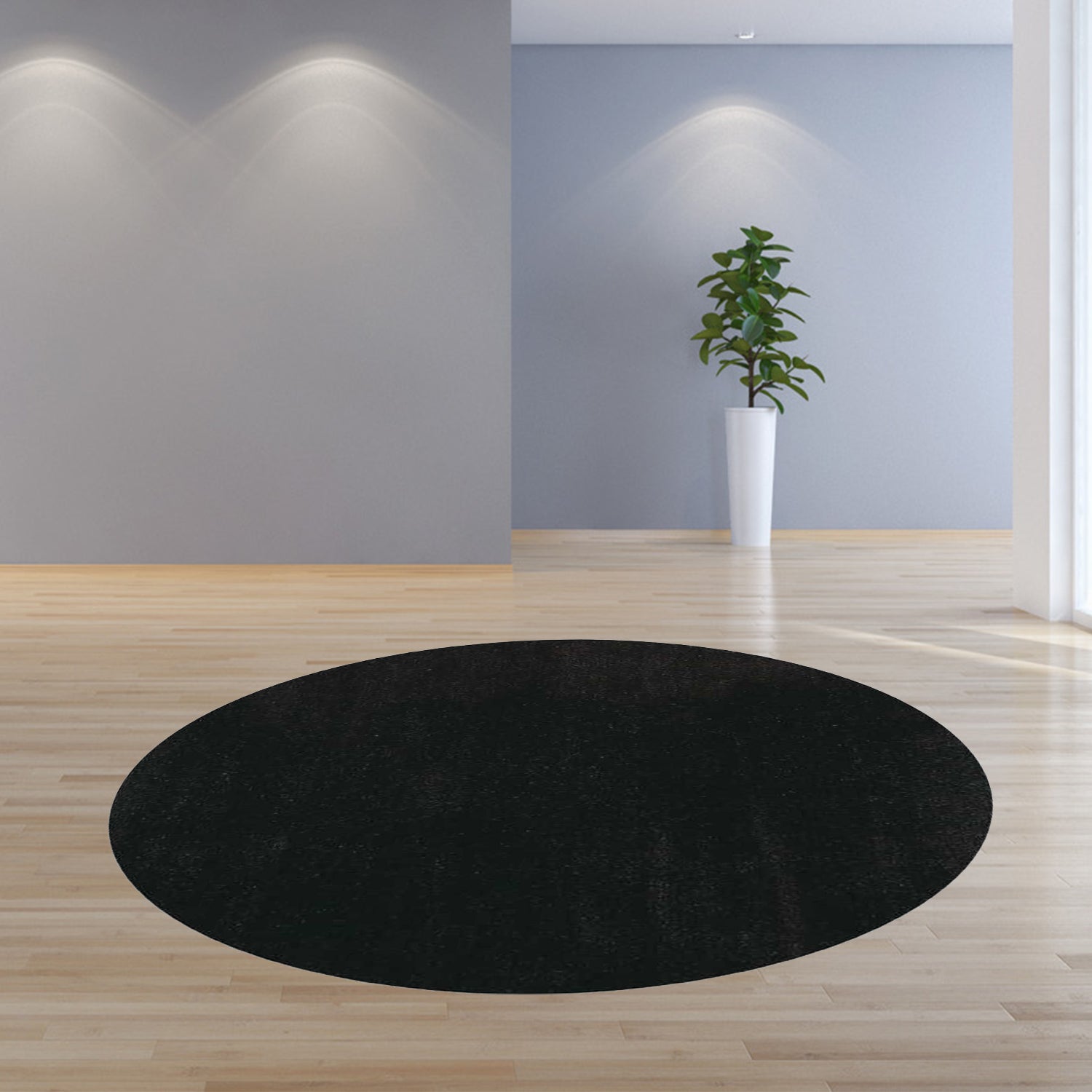 8' Espresso Hand Woven Round Rug-Area Rugs-DECOROLALA