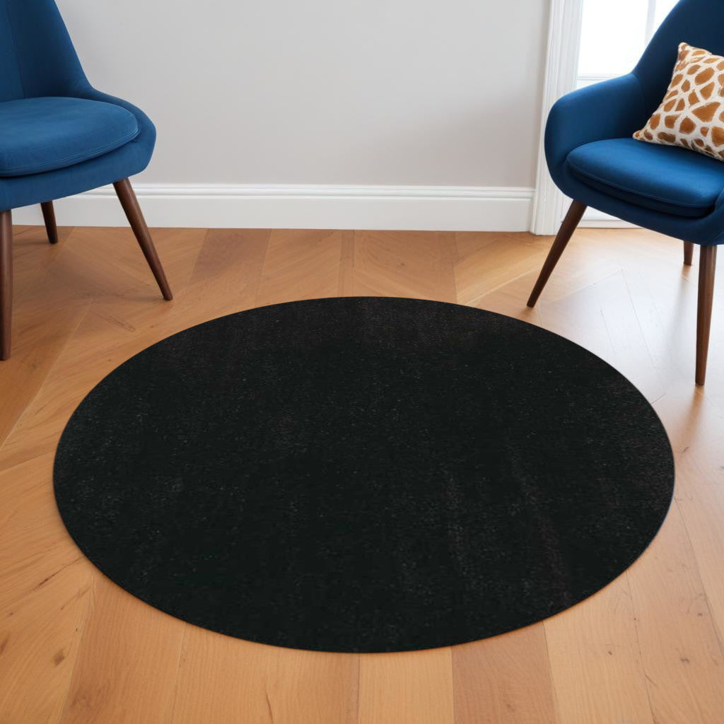 8' Espresso Hand Woven Round Rug-Area Rugs-DECOROLALA