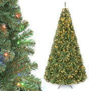 8 FT Artificial Christmas Tree with 2 Lighting Colors and Folding Metal Stand-L-Christmas Trees-DECOROLALA