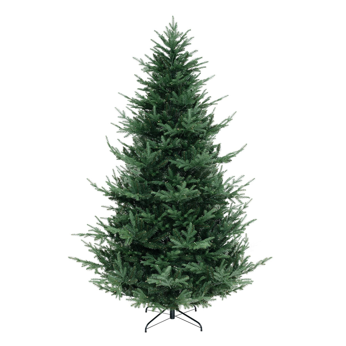 8 FT Pre-Lit Artificial Hinged Xmas Tree with 1480 PVC and PE Branch Tips-XL-Christmas Trees-DECOROLALA