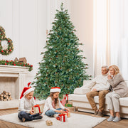 8 Feet Christmas Tree with 8 Lighting Modes and Pine Cones-8 ft-Christmas Trees-DECOROLALA