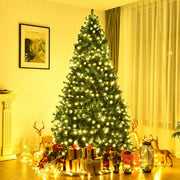 8 Feet PVC Artificial Christmas Tree with LED Lights-8 ft-Christmas Trees-DECOROLALA
