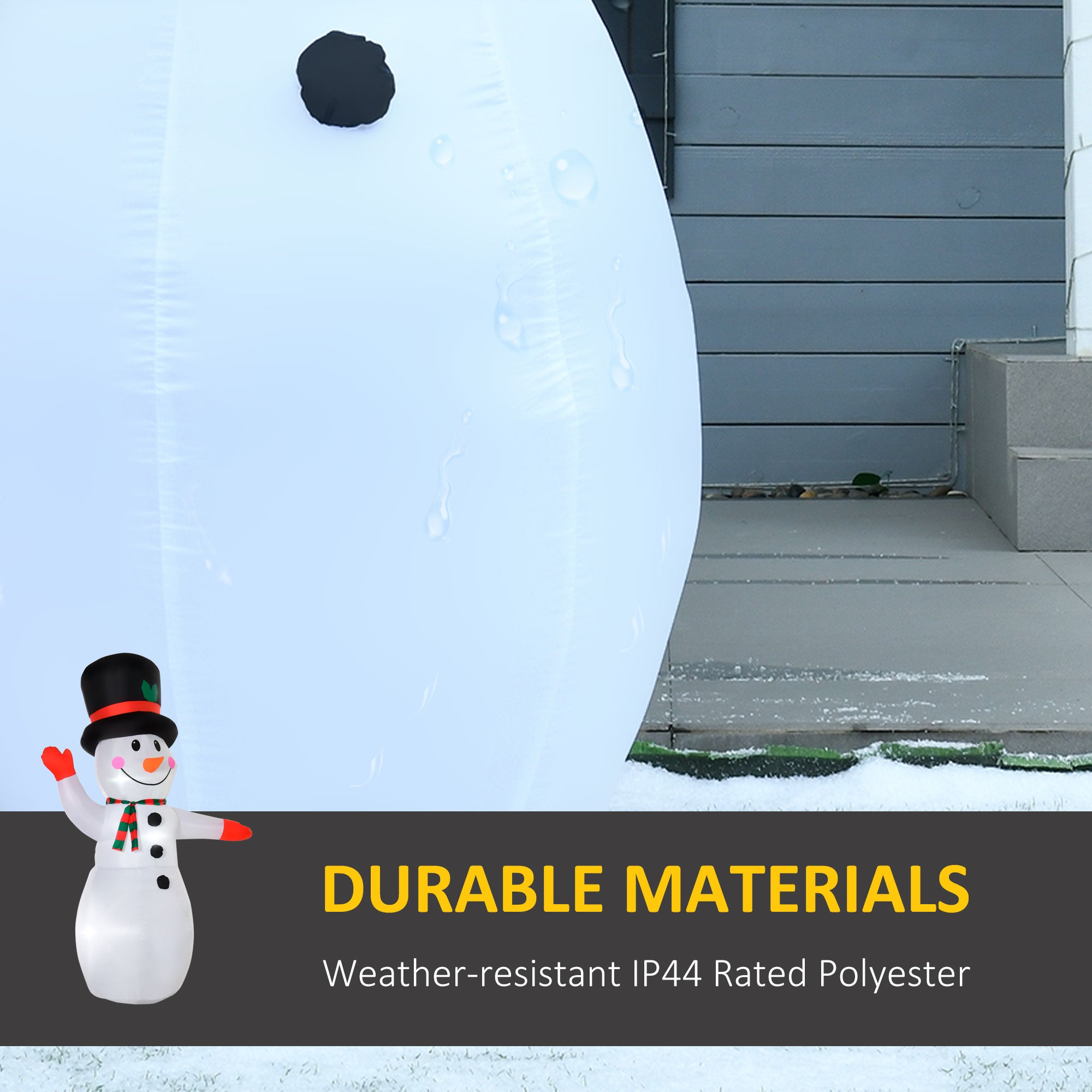 8 Ft Tall Outdoor Lighted Airblown Inflatable Christmas Lawn Decoration - Waving Snowman-Home Furnishings > Holiday & Seasonal > Christmas Decorations > Christmas Inflatables-DECOROLALA
