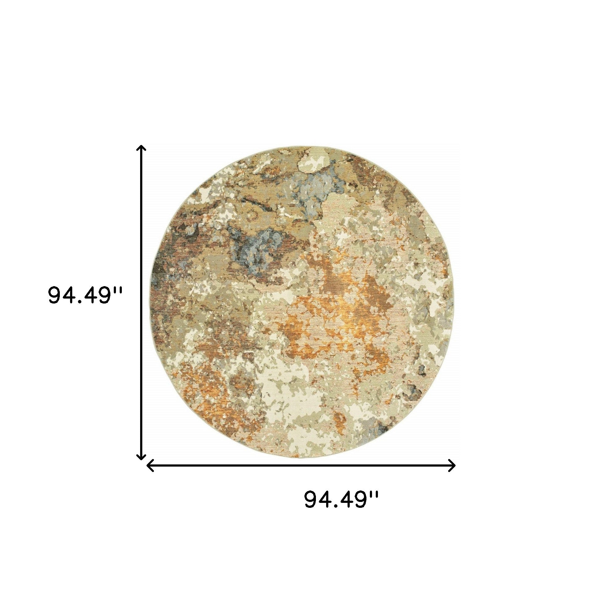 8' Gold And Ivory Runner Rug-Area Rugs-DECOROLALA