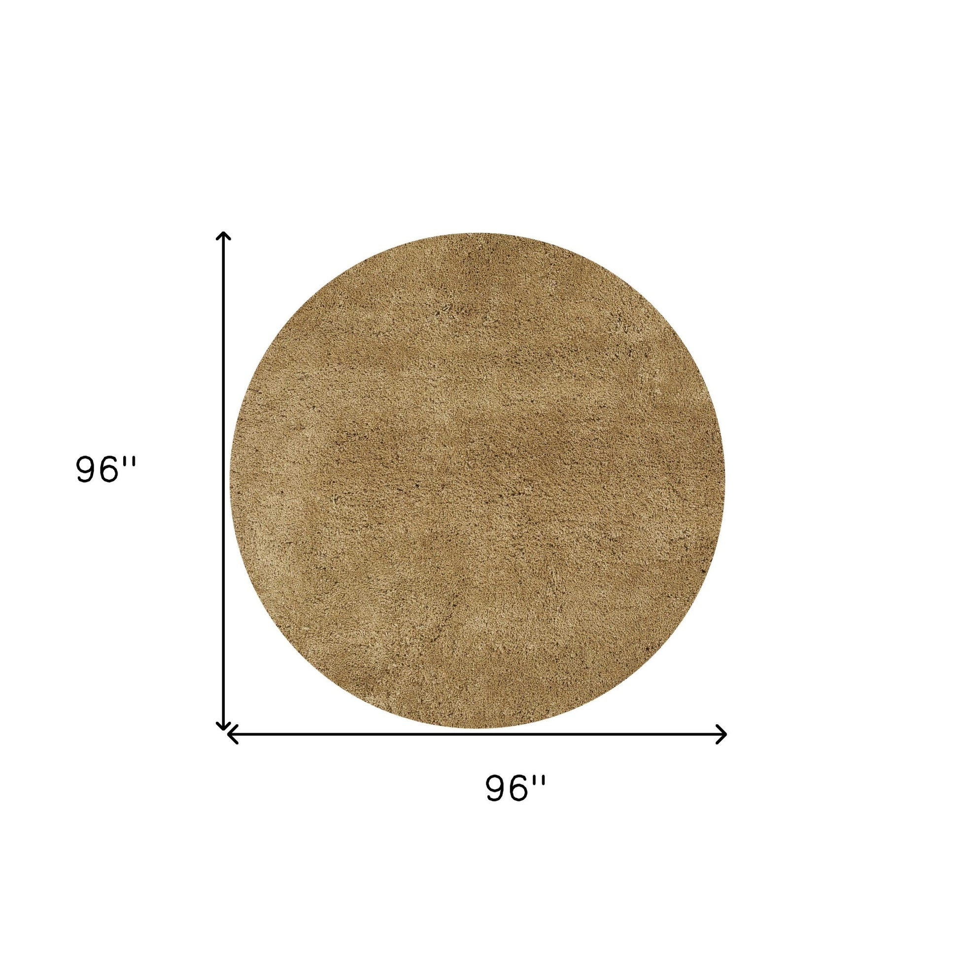 8' Gold Hand Woven Round Rug-Area Rugs-DECOROLALA