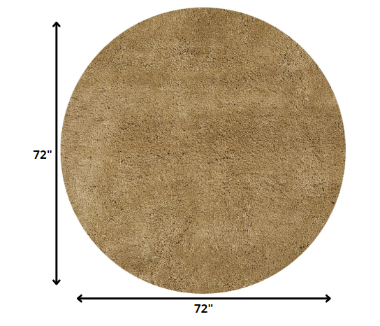 8' Gold Hand Woven Round Rug-Area Rugs-DECOROLALA