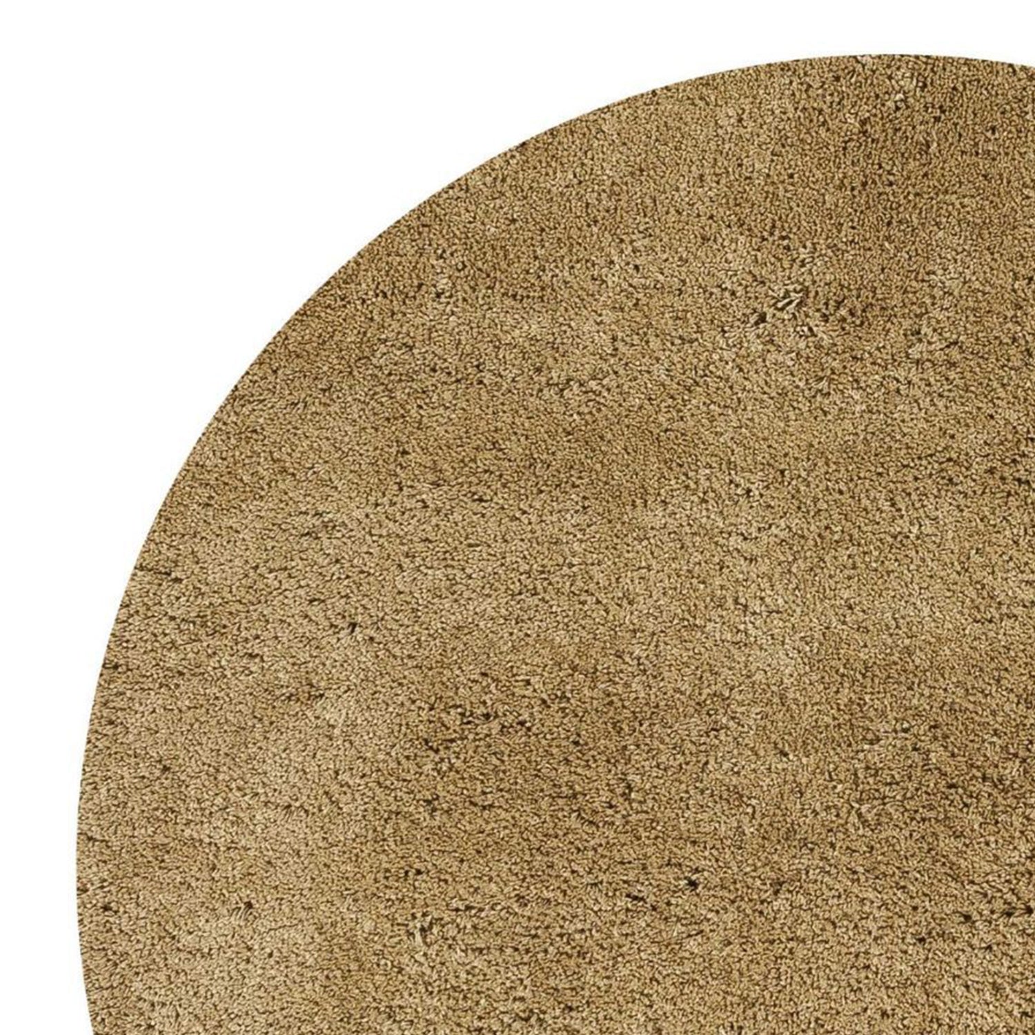 8' Gold Hand Woven Round Rug-Area Rugs-DECOROLALA